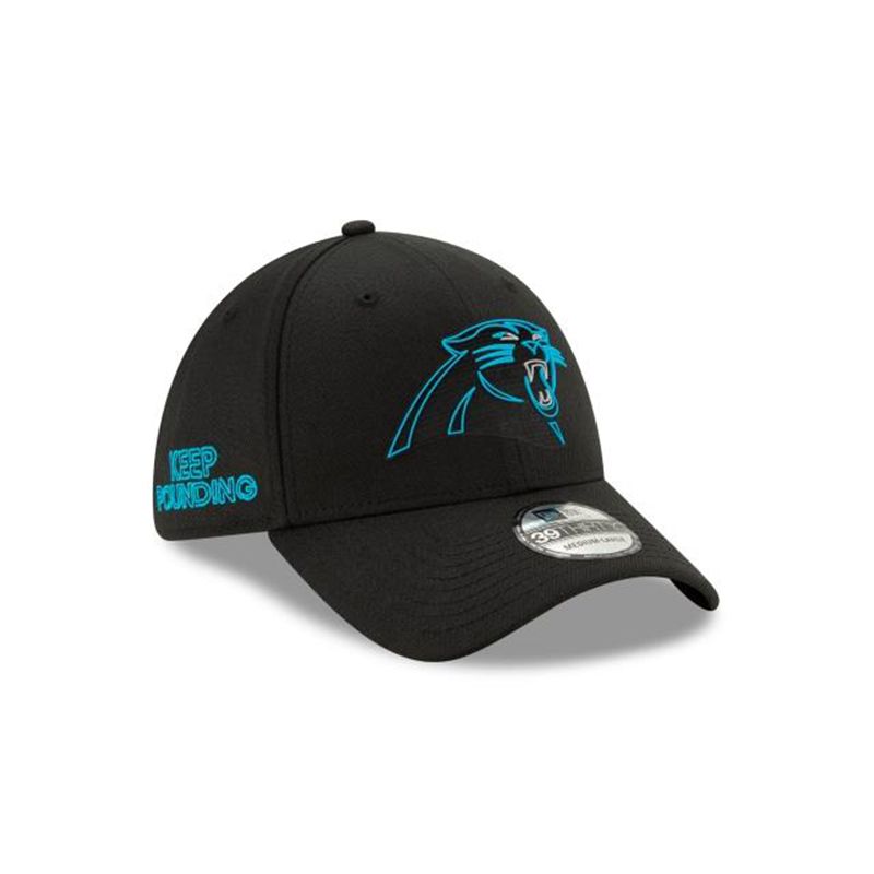 NFL Carolina Panthers Official Draft 39Thirty Stretch Fit (BTG7743) - Black New Era Caps